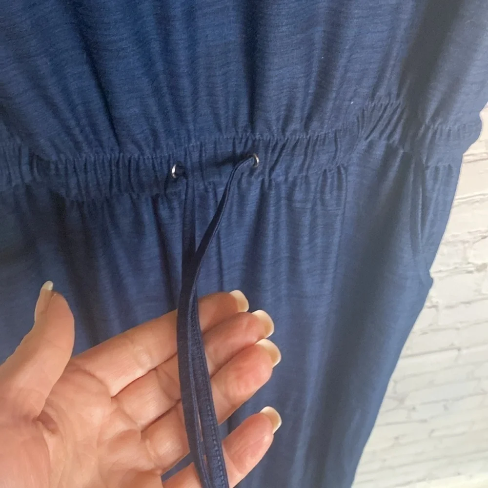 Sansara Navy Soft Sleeveless Jumpsuit with Pockets & Elastic Adjustable Waist S - Picture 7 of 11